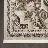 Nourison Geneva Mocha Silver 2'2" x 7'6" Area Rug, Traditional, French Country, Easy Cleaning, Non Shedding, Bed Room, Living Room, Dining Room, Kitchen, (8' x Runner)