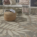 Nourison Aloha Indoor/Outdoor Natural 9'6" x 13' Area Rug, Easy Cleaning, Non Shedding, Bed Room, Living Room, Dining Room, Backyard, Deck, Patio (10x13)