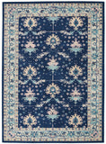 Nourison Tranquil Traditional Navy/Ivory 5'3" x 7'3" Area Rug, Easy Cleaning, Non Shedding, Bed Room, Living Room, Dining Room, Kitchen (5x7)