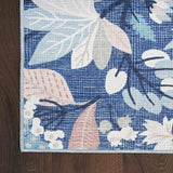 Nourison Washables Floral Navy Multicolor 4' x 6' Area -Rug, Easy -Cleaning, Non Shedding, Bed Room, Living Room, Dining Room, Kitchen (4x6)