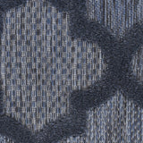 Nourison Easy Care Moroccan Navy Blue 2' x 4' Area Rug, Trellis, Easy Cleaning, Non Shedding, Bed Room, Living Room, Dining Room, Backyard, Deck, Patio (2x4)