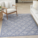 Nourison Easy Care Moroccan Denim Blue 5' x 7' Area -Rug, Trellis, Easy -Cleaning, Non Shedding, Bed Room, Living Room, Dining Room, Backyard, Deck, Patio (5x7)