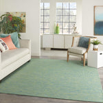Nourison Positano Indoor/Outdoor Blue/Green 7' x 10' Area Rug, Easy Cleaning, Non Shedding, Bed Room, Living Room, Dining Room, Backyard, Deck, Patio (7x10)