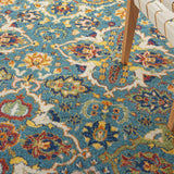 Nourison Allur Traditional Turquoise Ivory 5'3" x 7'3" Area -Rug, Easy -Cleaning, Non Shedding, Bed Room, Living Room, Dining Room, Kitchen (5x7)