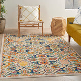 Nourison Allur Traditional Ivory/Multi 3' x 5' Area-Rug, Easy-Cleaning, Non Shedding, Bed Room, Living Room, Dining Room, Kitchen (3x5)