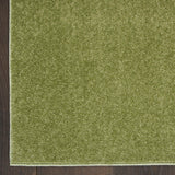 Nourison Essentials Solid Indoor/Outdoor Green 2'2" x 16 Area Rug, Easy Cleaning, Non Shedding, Bed Room, Living Room, Dining Room, Deck, Patio, Backyard (2x16)