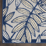 Nourison Aloha Indoor/Outdoor Ivory/Navy 2'3" x 8' Area Rug, Easy Cleaning, Non Shedding, Bed Room, Living Room, Dining Room, Backyard, Deck, Patio (2x8)