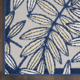 Nourison Aloha Indoor/Outdoor Ivory/Navy 2'3" x 8' Area Rug, Easy Cleaning, Non Shedding, Bed Room, Living Room, Dining Room, Backyard, Deck, Patio (2x8)