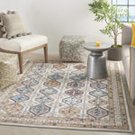 Nourison Concerto Bohemian Ivory/Multi 3'9" x 5'9" Area -Rug, Easy -Cleaning, Non Shedding, Bed Room, Living Room, Dining Room, Kitchen (4x6)