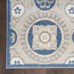 Nourison Aloha Indoor/Outdoor Blue/Grey 2'8" x 4' Area Rug, Easy Cleaning, Non Shedding, Bed Room, Living Room, Dining Room, Backyard, Deck, Patio, High-traffic Areas (2x4)