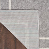 Nourison Essentials 4' x 6' Gray Ivory Fabric Contemporary Area Rug (4' x 6')