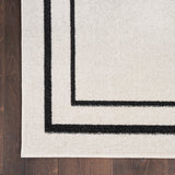 Nourison Essentials 3' x 5' Ivory/Black Contemporary Indoor/Outdoor Rug