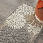 Nourison Aloha Indoor/Outdoor Area Rug 2' 8" x 4', Natural, Rectangular Tropical Botanical Easy-Cleaning Non Shedding Bed Room Living Room Dining Room Deck Backyard Patio