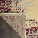 Nourison Grafix Traditional Cream/Red 3' x 5' Area Rug, Easy Clean, Non Shedding, Bed Room, Living Room, Dining Room, Kitchen (3x5)