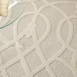 Nourison Palamos Indoor/Outdoor Cream 4' x 6' Area Rug, Easy Cleaning, Non Shedding, Bed Room, Living Room, Dining Room, Backyard, Deck, Patio (4x6)