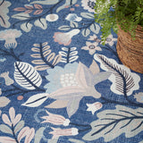 Nourison Washables Floral Navy Multicolor 4' x 6' Area -Rug, Easy -Cleaning, Non Shedding, Bed Room, Living Room, Dining Room, Kitchen (4x6)