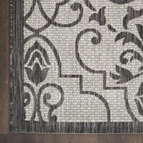 Nourison Garden Party Ivory/Charcoal 2' x 4' Area Rug, 2'2" x 3'9"