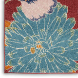 Nourison Allur Red Multicolor 5'3" x 7'3" Area Rug, Modern, Floral, Bed Room, Living Room, Dining Room, Kitchen, Easy Cleaning, Non Shedding, (5' x 7')