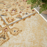 Nourison Grafix Center medallion Cream Multicolor 5'3" x 7'3" Area -Rug, Easy -Cleaning, Non Shedding, Bed Room, Living Room, Dining Room, Kitchen (5x7)