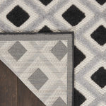 Nourison Aloha Geometric Indoor/Outdoor Black White 2'8" x 4' Area Rug, (3' x 4')