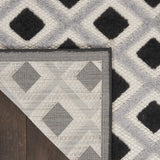 Nourison Aloha Geometric Indoor/Outdoor Black White 2'8" x 4' Area Rug, (3' x 4')