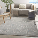 Nourison Concerto Vintage Grey/Ivory/Blue 3'9" x 5'9" Area -Rug, Easy -Cleaning, Non Shedding, Bed Room, Living Room, Dining Room, Kitchen (4x6)