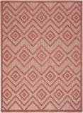 Nourison Versatile Indoor/Outdoor Coral/Orange 5' x 7' Area Rug, Easy Cleaning, Non Shedding, Bed Room, Living Room, Dining Room, Deck, Backyard, Patio, High Traffic Area (5x7)