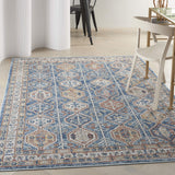 Nourison Concerto Bohemian Blue/Multi 3'9" x 5'9" Area -Rug, Easy -Cleaning, Non Shedding, Bed Room, Living Room, Dining Room, Kitchen (4x6)