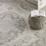 Nourison Tranquil Traditional Ivory/Grey 8' x 10' Area -Rug, Easy -Cleaning, Non Shedding, Bed Room, Living Room, Dining Room, Kitchen (8x10)