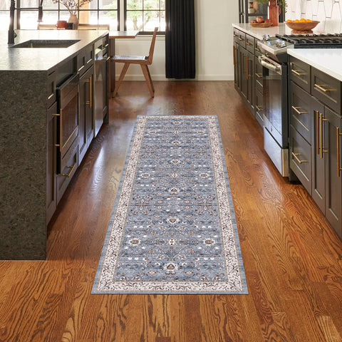 Nourison Vintage Home Bohemian Blue 2'2" x 7'6 Area Rug, Easy Clean, Non Shedding, Bed Room, Living Room, Dining Room, Backyard, Deck, Patio (2x8)