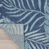 Nourison Garden Oasis Indoor-Outdoor Navy 5' x 7' Area Rug, Easy-Cleaning, Non Shedding, Bed Room, Living Room, Dining Room, Backyard, Deck, Patio (5x7)