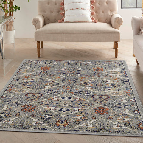 Nourison Home Allur All-over design Grey 4' x 6' Area -Rug, Easy -Cleaning, Non Shedding, Bed Room, Living Room, Dining Room, Kitchen (4x6)