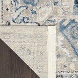 Nourison Geneva Lt.Blue/Ivory 2'2" x 7'6" Area -Rug, Traditional, French Country, Easy -Cleaning, Non Shedding, Bed Room, Living Room, Dining Room, Kitchen, (8' x Runner)