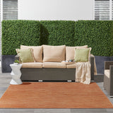 Nourison Essentials Indoor/Outdoor Rust 5' x Square Area Rug, Easy Cleaning, Non Shedding, Bed Room, Living Room, Dining Room, Backyard, Deck, Patio (5 Square)