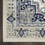 Nourison Cyrus Bohemian Ivory/Navy 2'6" x 4' area-rug, easy-clean, Non Shedding, Bed Room, Living Room, Dining Room, Kitchen (3x4)
