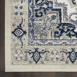Nourison Cyrus Bohemian Ivory/Navy 2'6" x 4' area-rug, easy-clean, Non Shedding, Bed Room, Living Room, Dining Room, Kitchen (3x4)