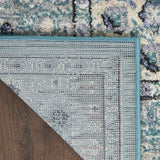 Nourison Passion Bohemian Turquoise Grey 2'2'' x 10' Area-Rug, Easy-Cleaning, Non Shedding, Bed Room, Living Room, Dining Room, Kitchen (2x10)