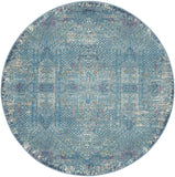 Nourison Passion Transitional Tribal Blue 5' Round Area Rug