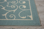 Nourison Home & Garden Indoor-Outdoor Light Blue 2'3" x 3'9" Area -Rug, Easy -Cleaning, Non Shedding, Bed Room, Living Room, Dining Room, Kitchen (2x4)