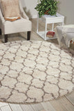 Nourison Amore Bohemian Cream 3'11" x ROUND Area -Rug, Easy -Cleaning, Non Shedding, Bed Room, Living Room, Dining Room, Kitchen (4 Round)