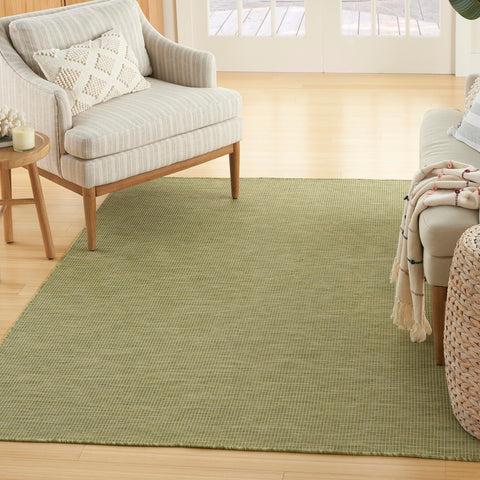 Nourison Positano Indoor/Outdoor Green 4' x 6' Area Rug, Easy Cleaning, Non Shedding, Bed Room, Living Room, Dining Room, Backyard, Deck, Patio (4x6)