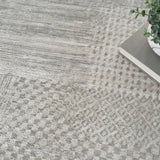 Nourison Glam Abstract Silver Grey 3'11" x 5'11" Area Rug, Easy Cleaning, Non Shedding, Bedroom, Living Room, Dining Room, Backyard, Deck, Patio