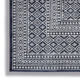 Nourison Royal Moroccan Bohemian Navy/Grey 4' x 6' Area Rug, Easy Cleaning, Non Shedding, Bed Room, Living Room, Dining Room, Kitchen (4x6)