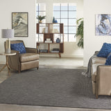 Nourison Positano Indoor-Outdoor Charcoal 5' x 7' Area Rug, Easy Cleaning, Non Shedding, Bed Room, Living Room, Dining Room, Backyard, Deck, Patio (5x7)