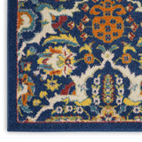 Nourison Allur Traditional Navy Multicolor 2'3" x 7'6" Area Rug, Easy Clean, Non Shedding, Bed Room, Living Room, Dining Room, Kitchen (2x8)