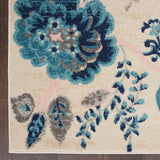 Nourison Home Tranquil TRA02, 5'3" x 7'3", Ivory/Light Blue