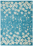 Nourison TRA04 Tranquil Bohemian Floral Turquoise Area Rug 4' X 6'