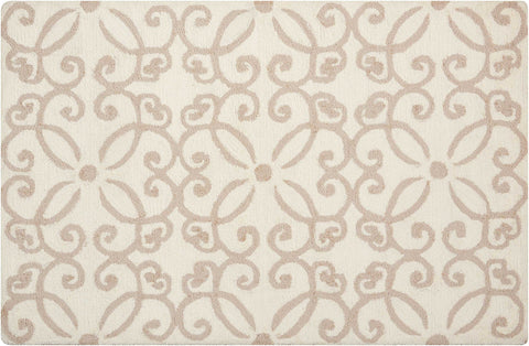 Nourison Decor Transitional Cream 1'9" x 2'10" Area -Rug, Easy -Cleaning, Non Shedding, Bed Room, Living Room, Dining Room, Kitchen (2x3)