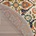 Nourison Allur Bohemian Ivory Multicolor 4' x Round Area -Rug, Easy -Cleaning, Non Shedding, Bed Room, Living Room, Dining Room, Kitchen (4 Round)
