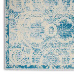 Nourison Jubilant Damask Blue 4' x 6' Area Rug, Easy Cleaning, Non Shedding, Bed Room, Living Room, Dining Room, Kitchen (4x6)